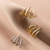 CZ Cuff Huggie Stud Earrings for Women