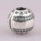 Sparkling Hearts Clip Stopper Beads 925 Silver Charm Bracelet DIY Jewelry