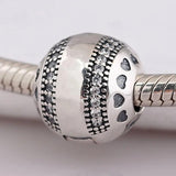 Sparkling Hearts Clip Stopper Beads 925 Silver Charm Bracelet DIY Jewelry