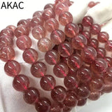 Natural Star Strawberry Quartz Bracelet Beads 8-12mm