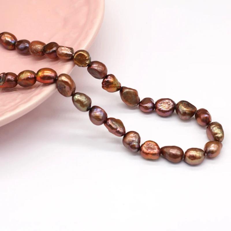Coffee Freshwater Pearl Beads for DIY Charm Bracelet Necklace