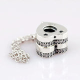 Crystal Safety Chain Bead for 925 Silver Charm Bracelet Bangle