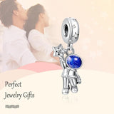 Star Moon Charms Sterling Silver Bead for Bracelet DIY Making