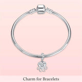 Pet Footprint Charms Pendant 925 Sterling Silver Heart Shaped Bracelet Charm