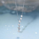 Star Necklace Tassel Pendant 925 Silver Clavicle Chain Women Fine Jewelry