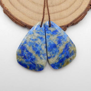 Lapis Lazuli Nugget Earring Beads Pair - Semiprecious Jewelry