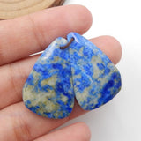 Lapis Lazuli Nugget Earring Beads Pair - Semiprecious Jewelry