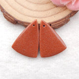 Natural Red Sand Sun Sitara Earring Beads 24x17x3mm