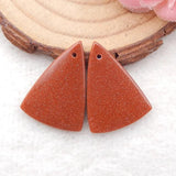 Natural Red Sand Sun Sitara Earring Beads 24x17x3mm