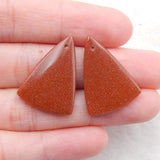 Natural Red Sand Sun Sitara Earring Beads 24x17x3mm