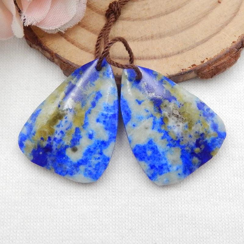 Lapis Lazuli Earrings Beads for Jewelry Making 28x20x4mm