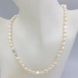 ZFSILVER 925 Sterling Silver Pink Purple Natural Freshwater Pearl Necklace