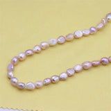 ZFSILVER 925 Sterling Silver Pink Purple Natural Freshwater Pearl Necklace