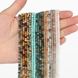 15'' Natural Stone Beads Turquoise Apatite Rondelle Spacer Waist Bead
