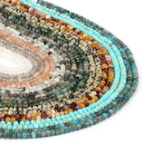 15'' Natural Stone Beads Turquoise Apatite Rondelle Spacer Waist Bead