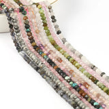 15'' Natural Stone Beads Turquoise Apatite Rondelle Spacer Waist Bead