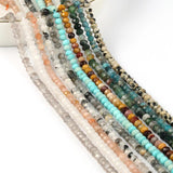 15'' Natural Stone Beads Turquoise Apatite Rondelle Spacer Waist Bead