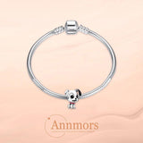 Sterling Silver Animals Pets Charm Beads Bracelet