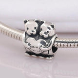 Girls Bead Bracelet Lady Bangle Heart Charm Silver DIY Jewelry