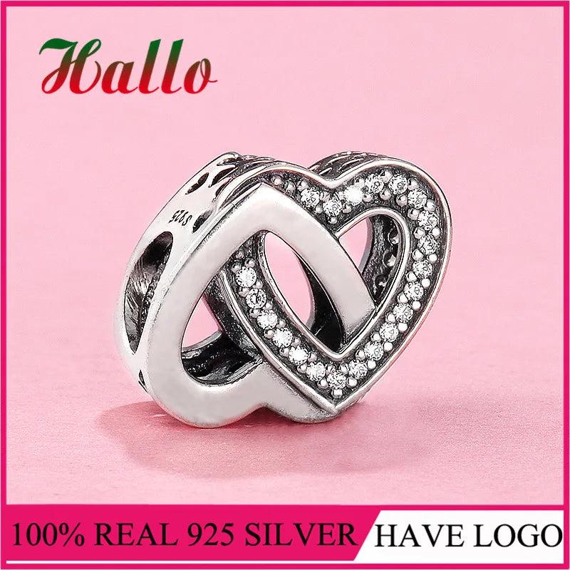 925 Silver Entwined Love Charm for Bracelets
