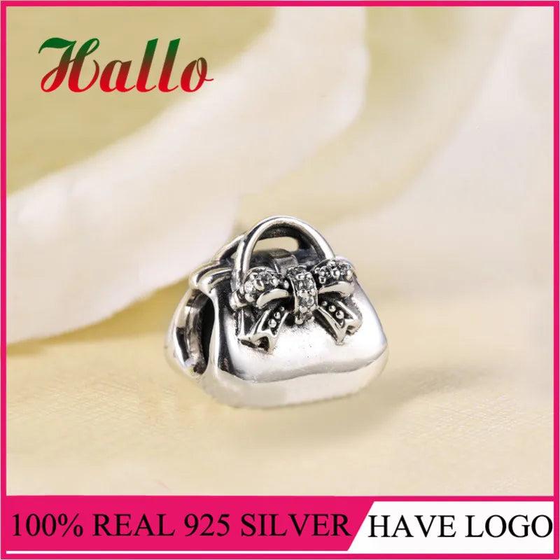 Sterling Silver Handbag Charm Beads for Bracelets Jewelry Making