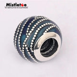 925 Silver Swirls Charm, Enamel Bead for Bracelet