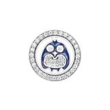 Enamel & CZ Owl Beads for Charms Bracelets 925 Sterling Silver Jewelry
