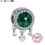 Green Zircon Heart Charm Bracelet for Women