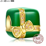 Green Zircon Heart Charm Bracelet for Women