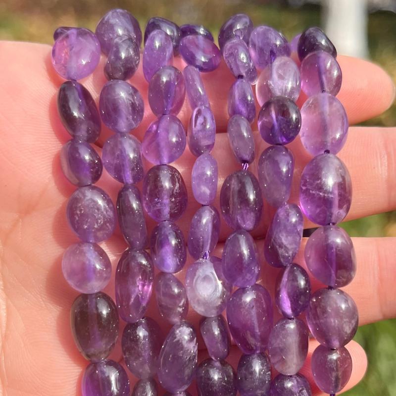8-10mm Amethyst Purple Crystal Stone Beads for Jewelry Making