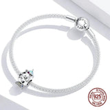 925 Sterling Silver Enamel Beads Carousel Charm Bangle Bracelet