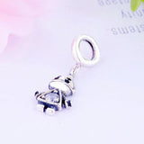 925 Silver Triangle Robot Charm for Pan Bracelet