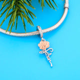 925 Sterling Silver Rose Flower Sister Charm Bead