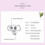 Elephant Pendant Beads 925 Sterling Silver Jewelry DIY