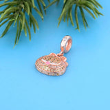 925 Silver Rose Cat Charm Bead for Bracelet