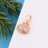 925 Silver Rose Cat Charm Bead for Bracelet