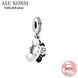 Real 925 Sterling Silver Beads - Heart Shoes Fit Charm Bracelet