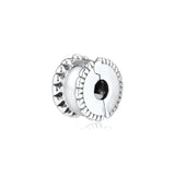 925 Silver Beaded Heart Clip Charms for Europe Bracelets Necklaces