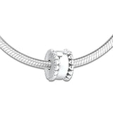 925 Silver Beaded Heart Clip Charms for Europe Bracelets Necklaces
