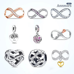 Forever Love Bow Charm Silver Plated Fits Bracelet Necklace Jewelry Pendant