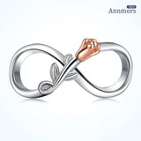 Forever Love Bow Charm Silver Plated Fits Bracelet Necklace Jewelry Pendant
