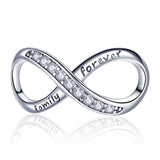 Forever Love Bow Charm Silver Plated Fits Bracelet Necklace Jewelry Pendant