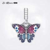 Butterfly Dangle Charm Bracelet Silver Plating DIY Holiday Gift