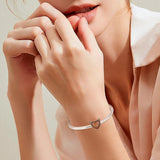 Ruby Demon Heart Fit Charm Bracelet Silver Plating