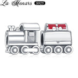 Christmas Train Bead Charm 925 Sterling Silver for Women Fine Jewelry DIY