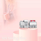 Christmas Train Bead Charm 925 Sterling Silver for Women Fine Jewelry DIY