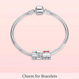 Christmas Train Bead Charm 925 Sterling Silver for Women Fine Jewelry DIY