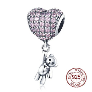 Colorful Charms Silver 925 Jewelry Dangle Cartoon Pendant