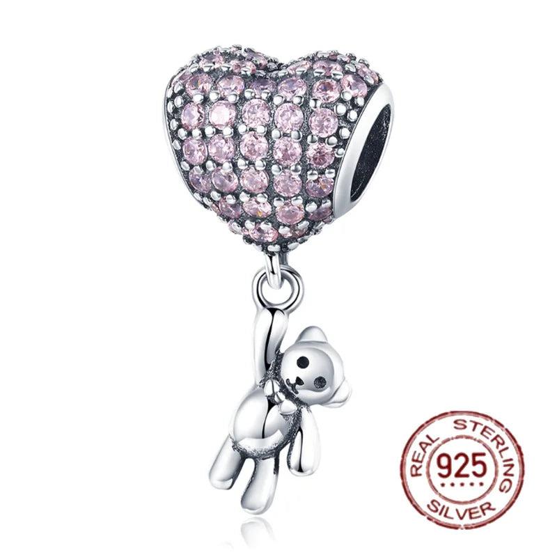 Colorful Charms Silver 925 Jewelry Dangle Cartoon Pendant