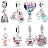 Colorful Charms Silver 925 Jewelry Dangle Cartoon Pendant